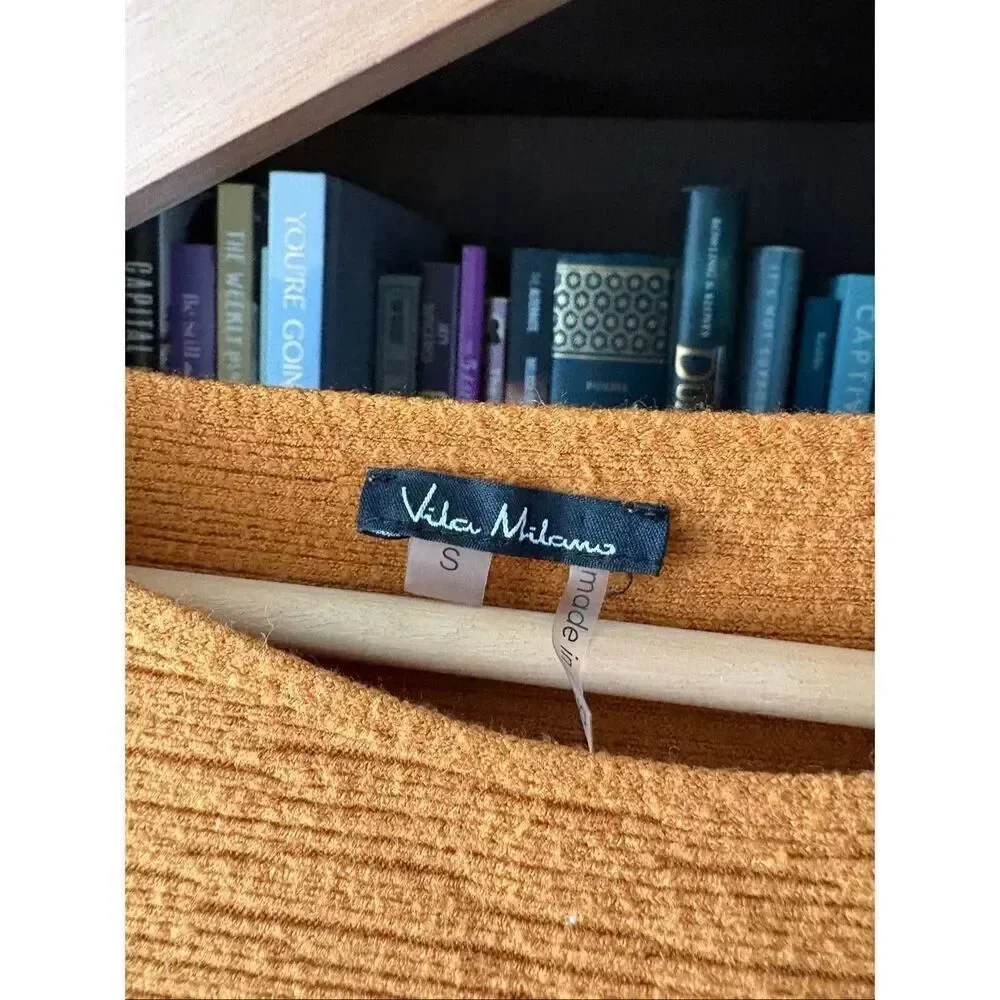 Vila Milano Burnt Orange Horizontal Ribbed Dolman Sleeve Sweater Size Small